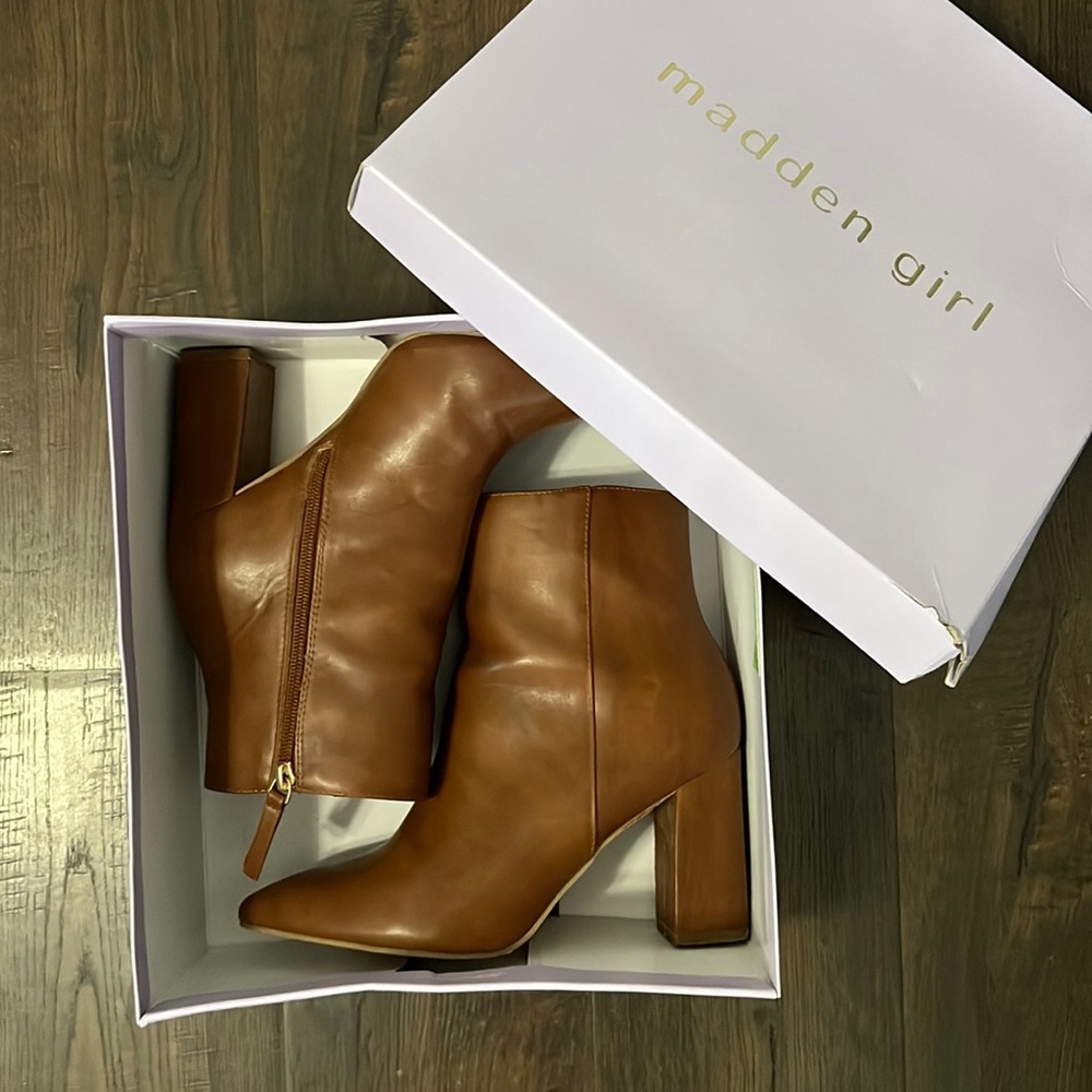 Madden Girl Flexx Tan Paris Booties